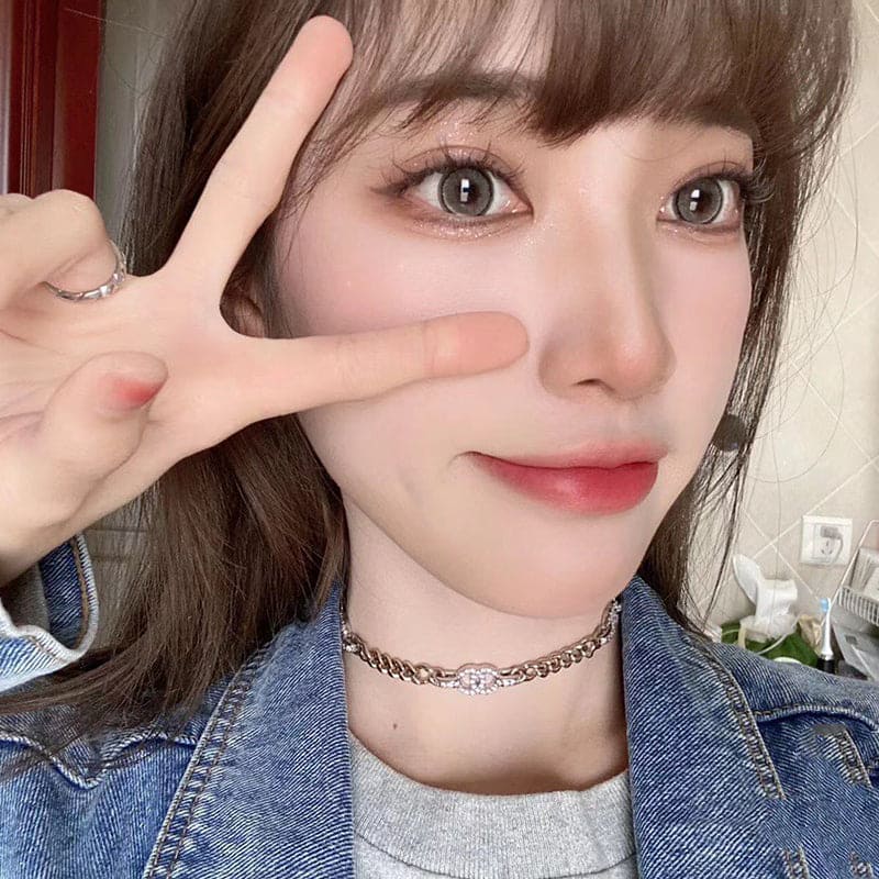 18K Crystal  Chanel Chain Links Choker Necklace