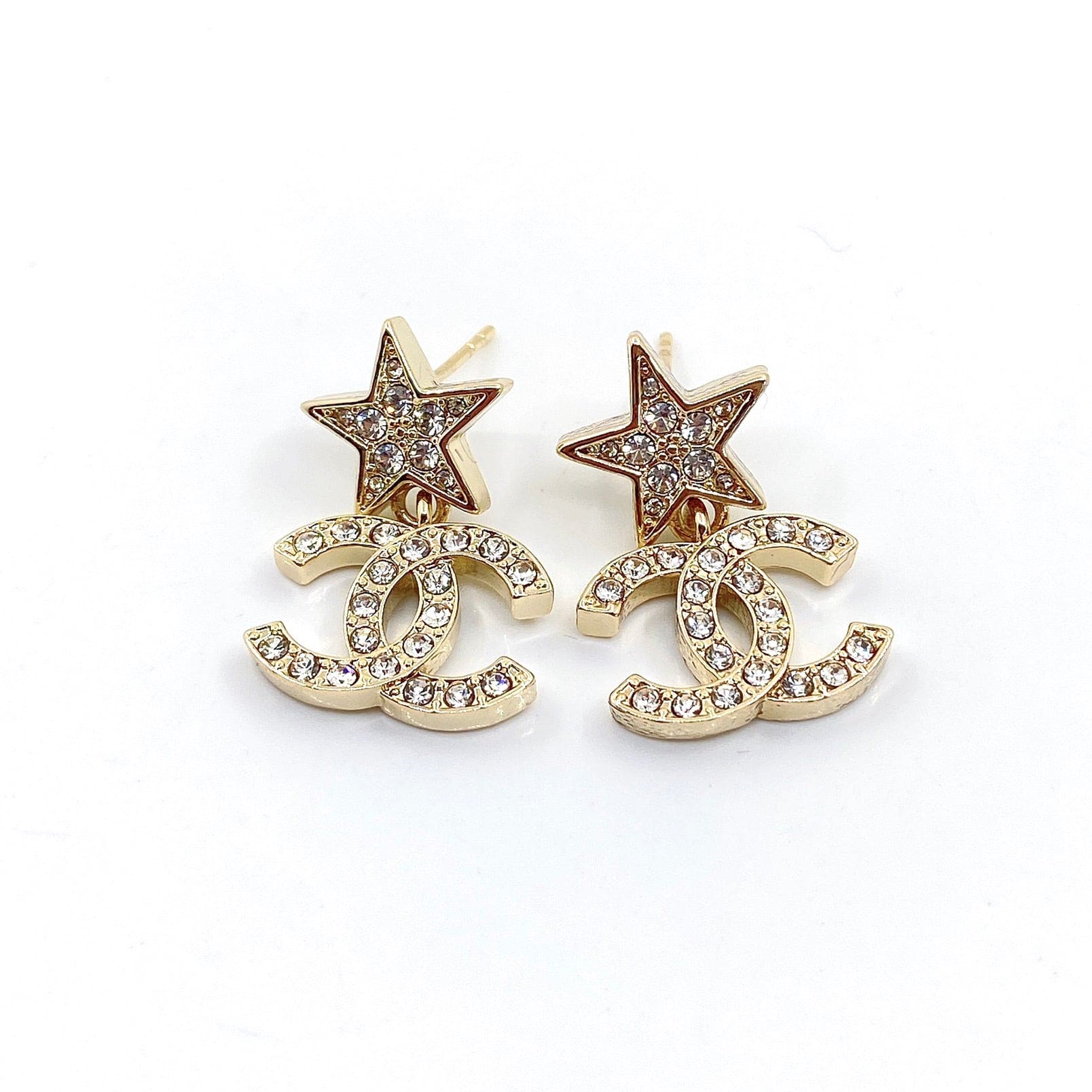 18K  Chanel Star Diamond Earrings