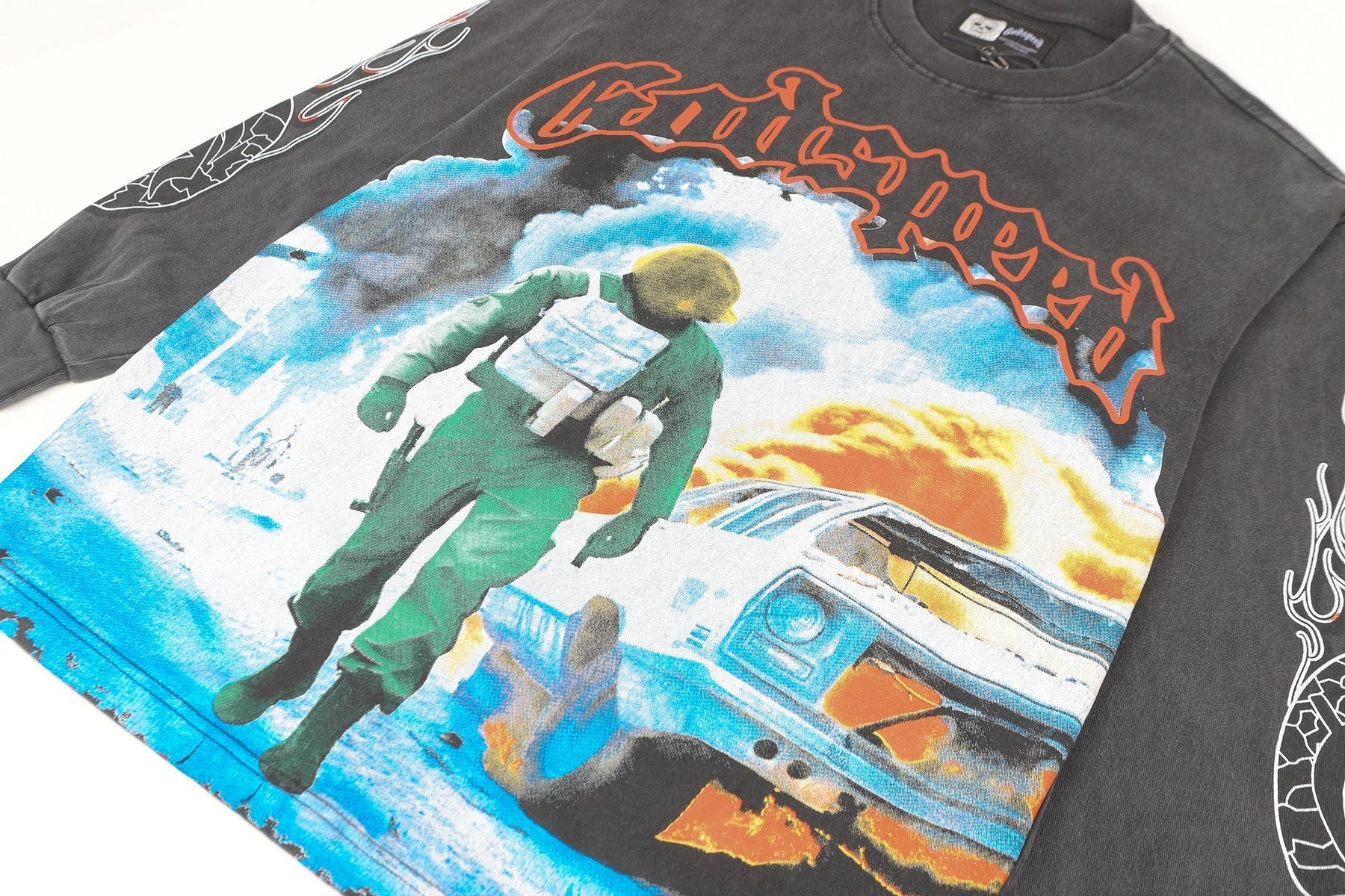 Godspeed Washed Black Rock Graphic Long-Sleeve T-Shirt — detail