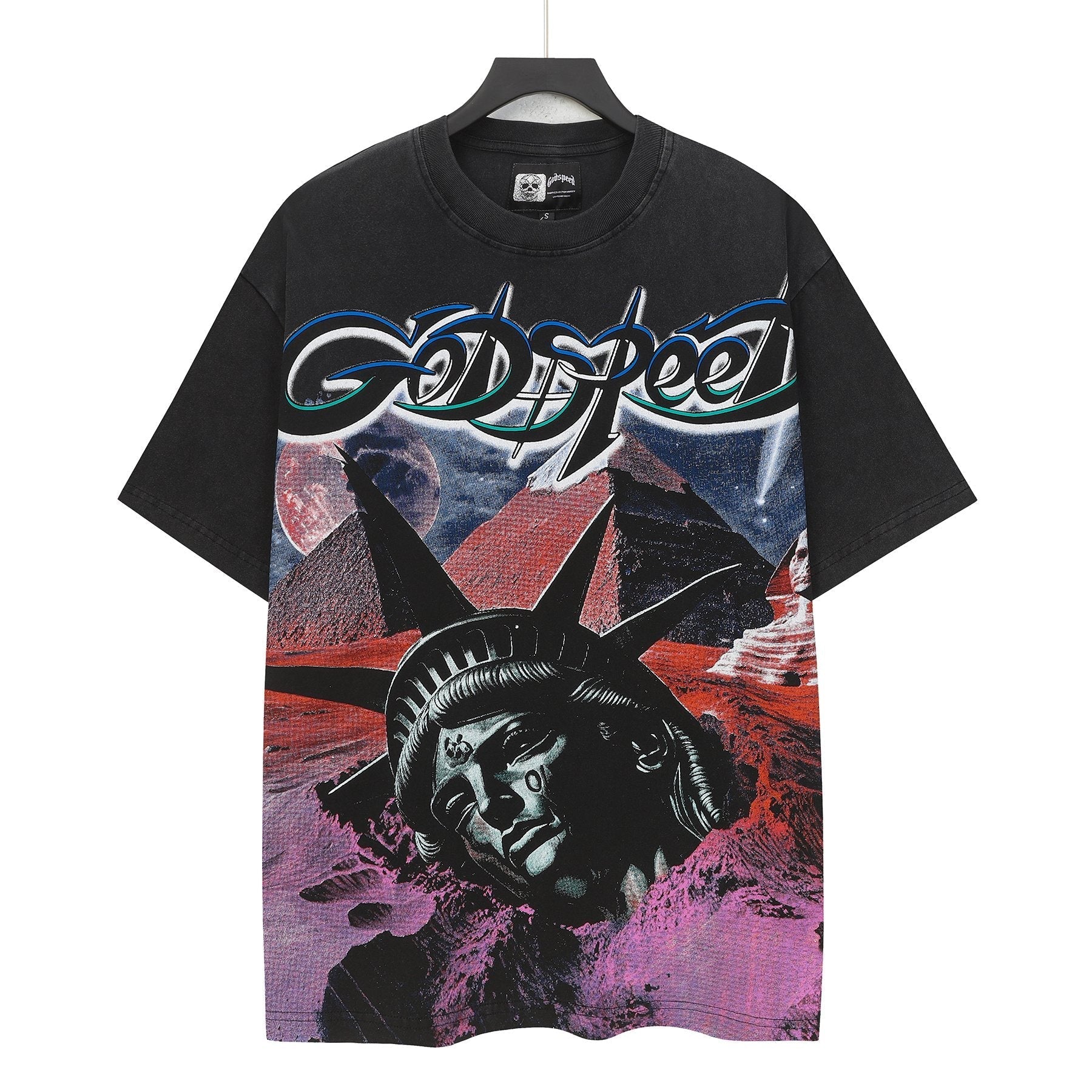 Godspeed Statue of Liberty Graphic T-Shirt — hero