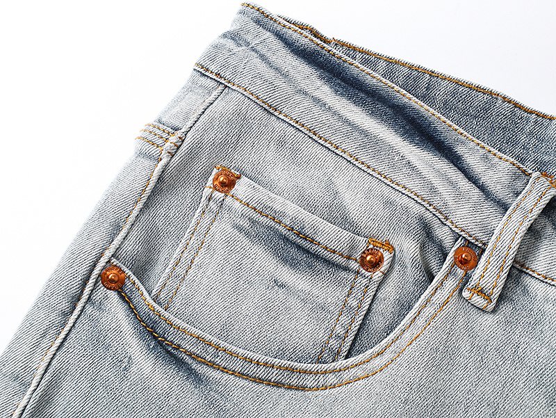 Purple Brand Light Blue Washed Denim Jeans — detail