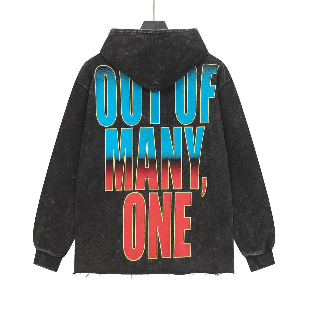 Godspeed Out of Many One Washed Graphic Hoodie — back