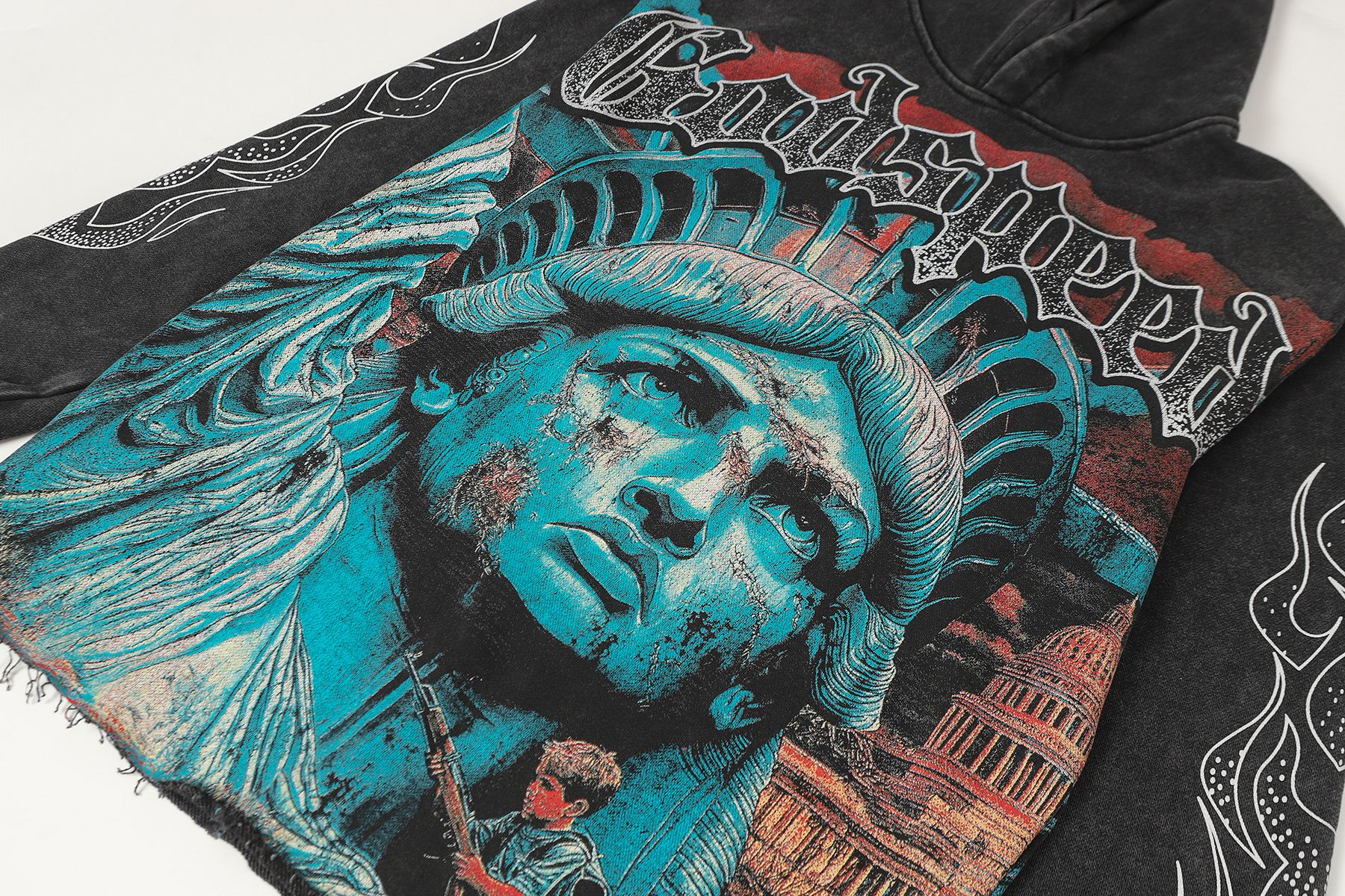 Godspeed Never End War Graphic Hoodie — detail