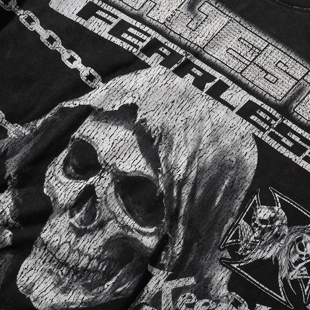 MAJESTIK Death Chain Skull Graphic T-Shirt — detail