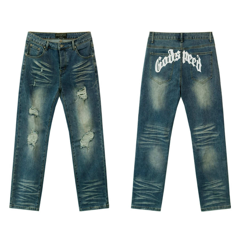 Godspeed Washed Distressed Jeans — hero
