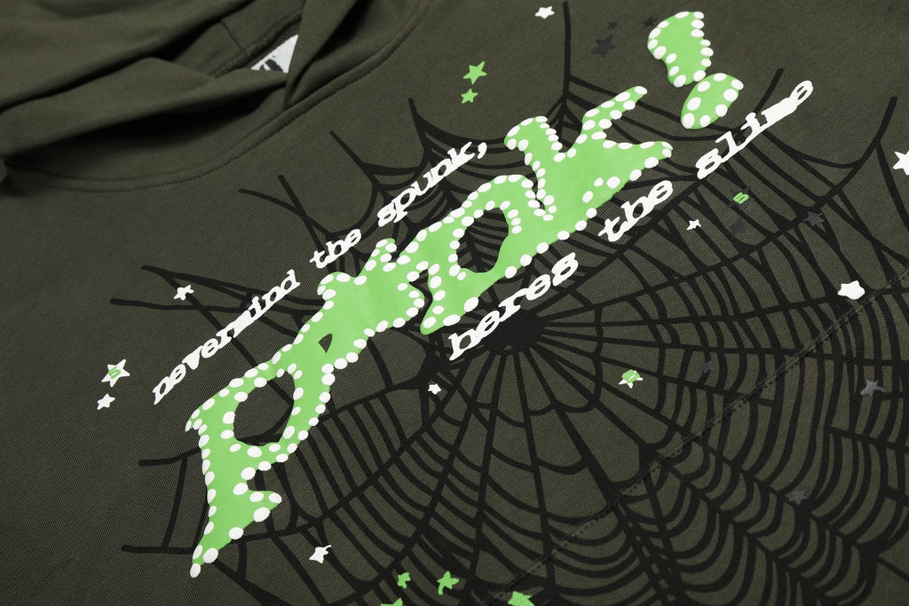Sp5der Spiderweb Graphic Hoodie — detail