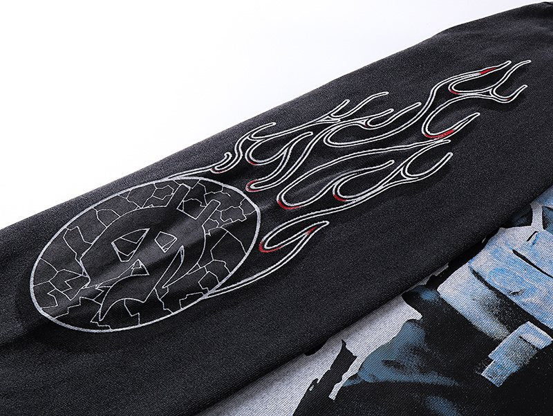 Godspeed Out of Many One Astronaut Graphic Long-Sleeve T-Shirt — detail