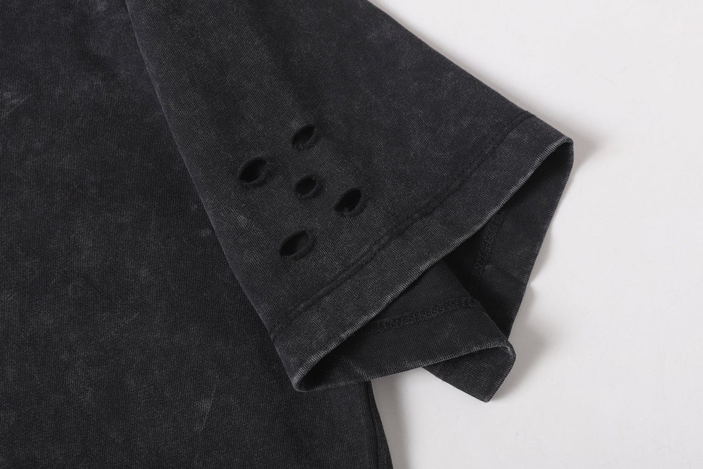 Godspeed Distressed Rhinestone Graphic T-Shirt — detail