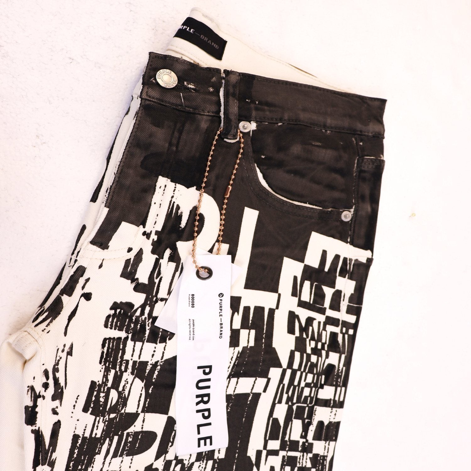Purple Brand Distressed Graphic Jeans — front