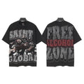 SAINT Free Alcohol Washed Black Graphic T-Shirt — hero