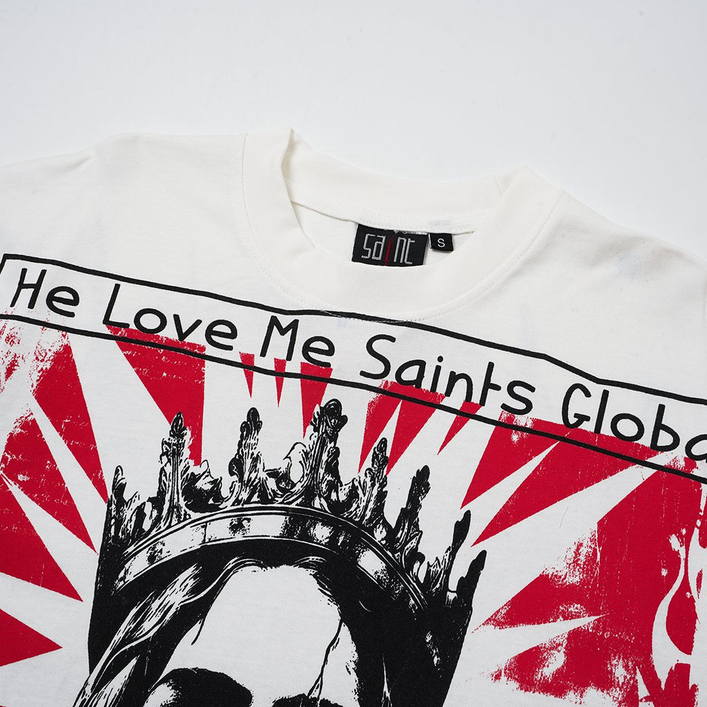 SAINT Jesus Crown Graphic T-Shirt — detail