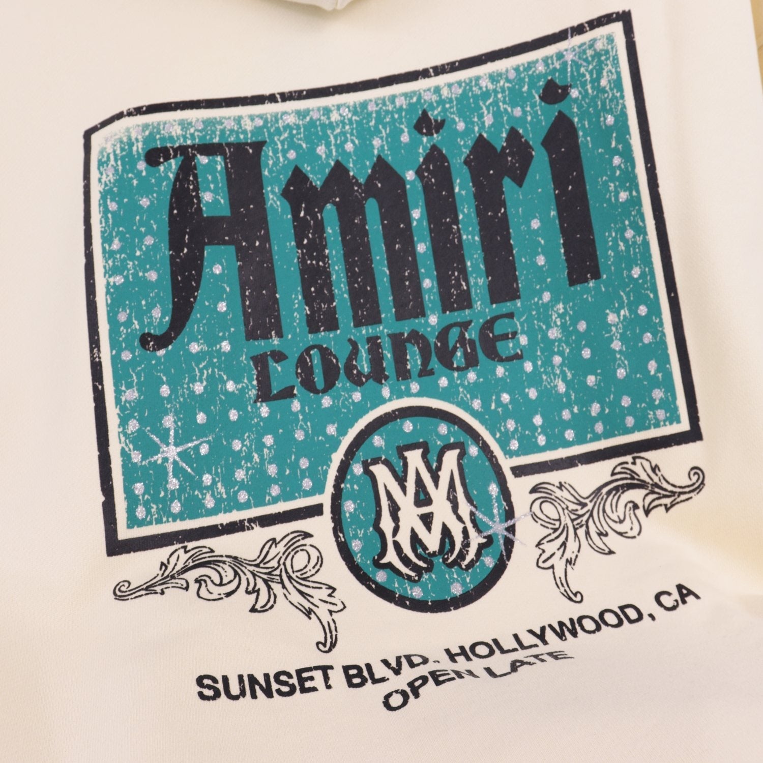 AMIRI Vintage Crystal Lounge Graphic Hoodie — detail