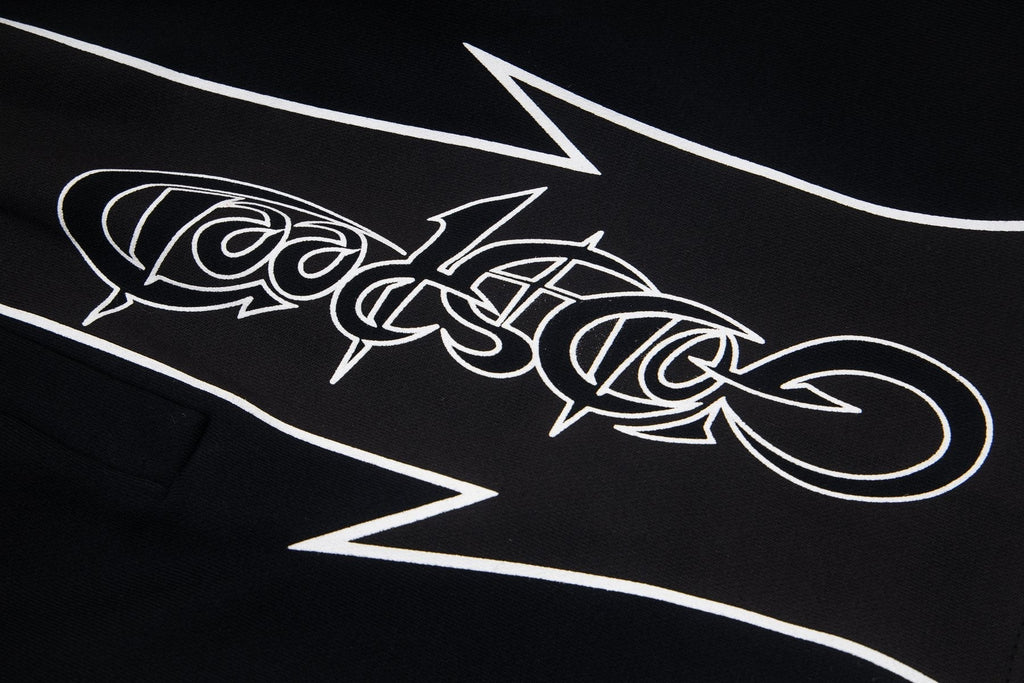 Godspeed Printed Side-Panel Drawstring Shorts — detail