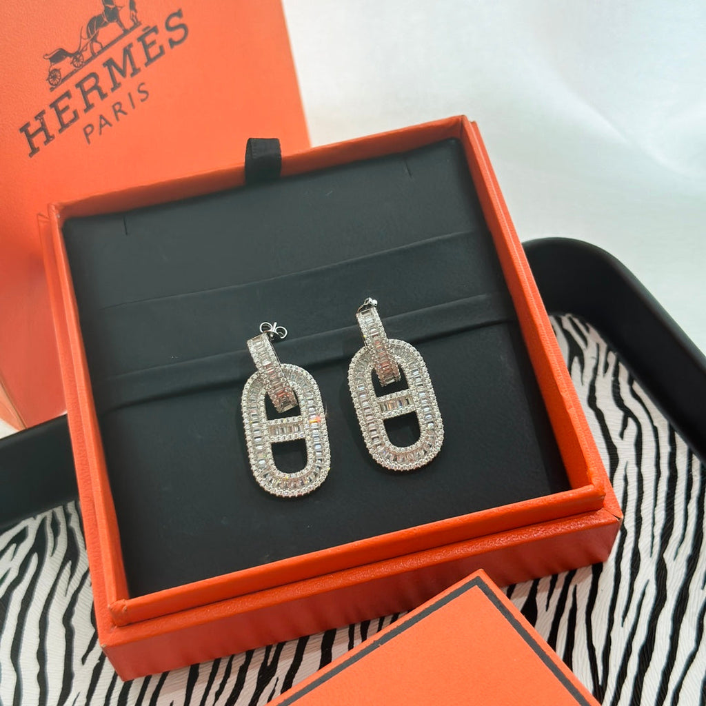 18K Diamonds Hermes Earrings