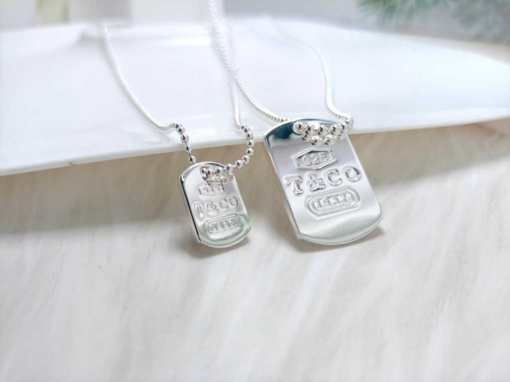 18K Tiffany 1837 Tag Pendant Necklace