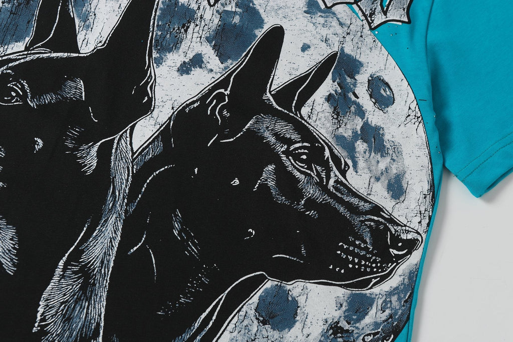 Godspeed Doberman Moon Graphic T-Shirt — detail