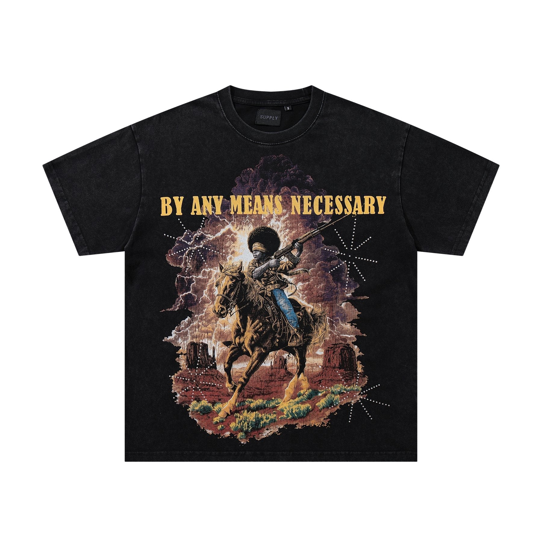 SUPPLY TEE By Any Means Necessary Western Rider Graphic T-Shirt — front